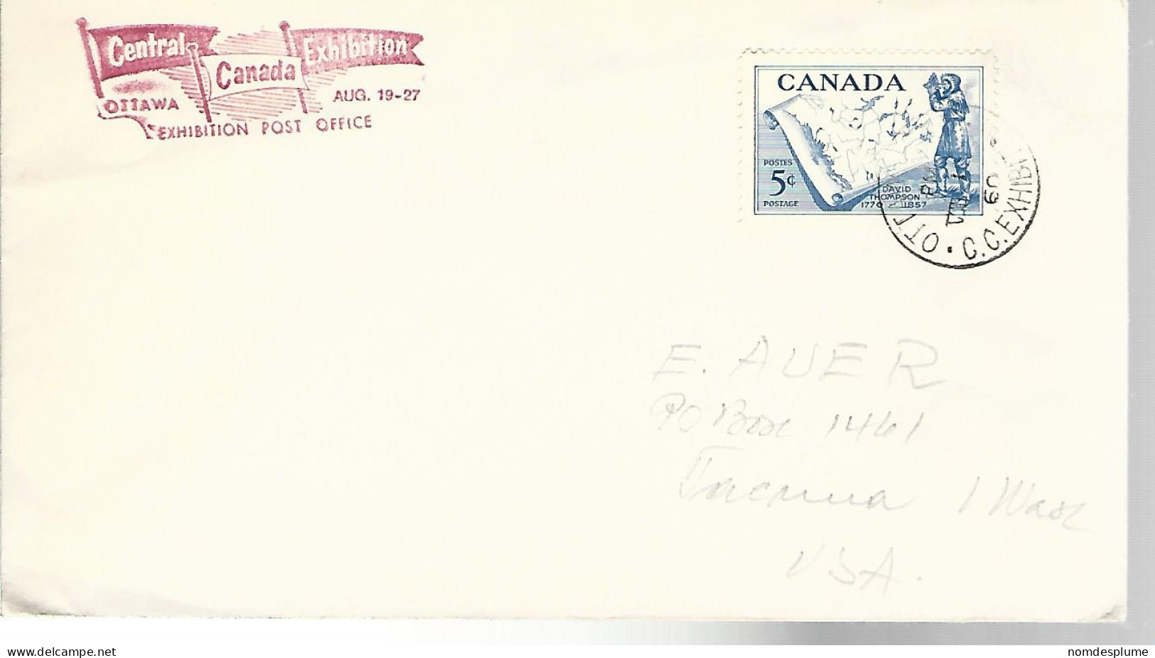 52670 ) Cover Canada Central Canada Exhibition Post Office EOttawa Postmark 1960 - Brieven En Documenten