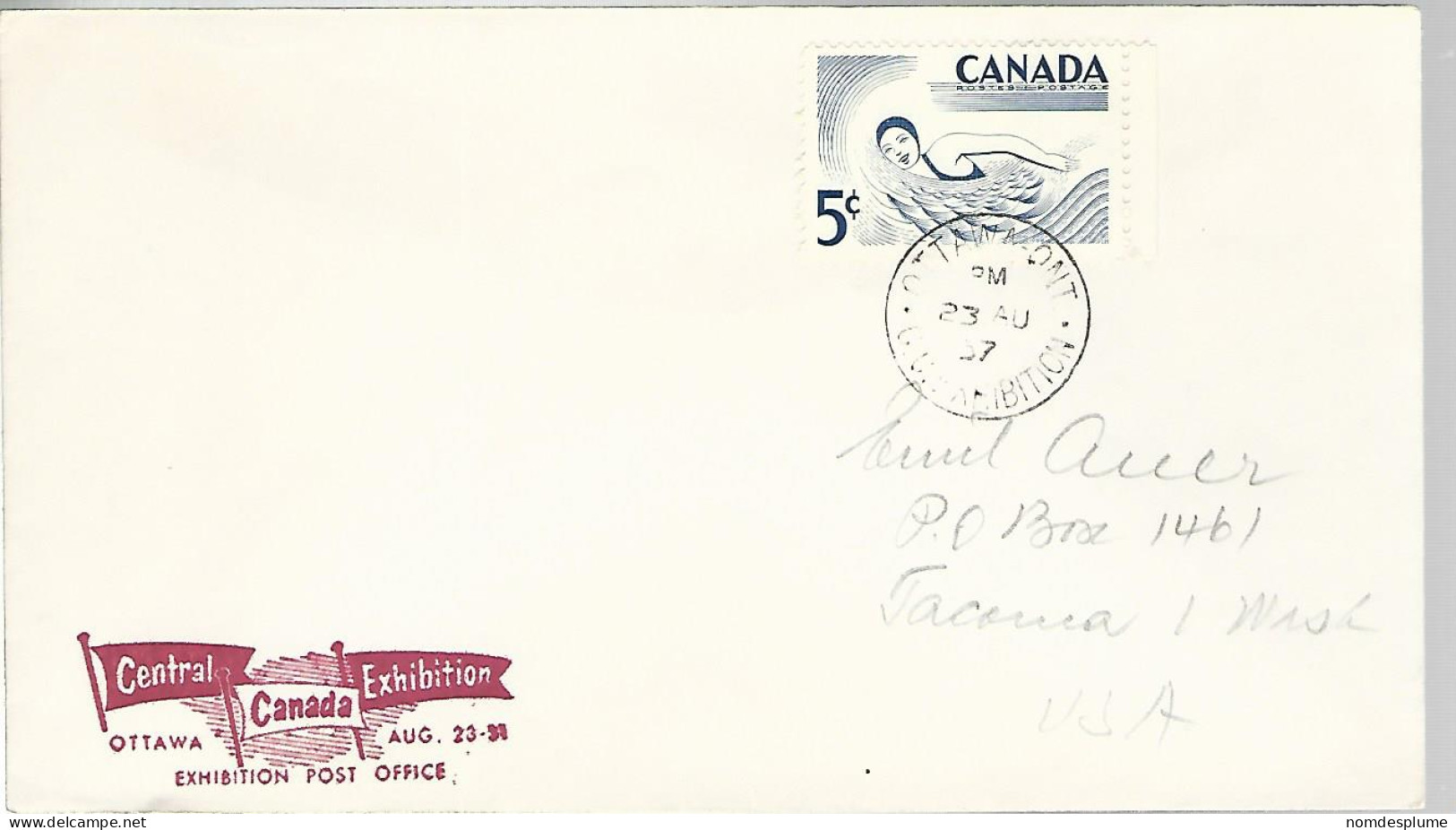 52675 ) Cover Canada Central Canada Exhibition Post Office Ottawa Postmark 1957 - Brieven En Documenten