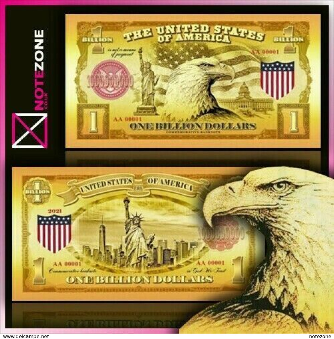 $1 Billion USA Test Private Fantasy Banknote Note Plastic - Sets & Sammlungen