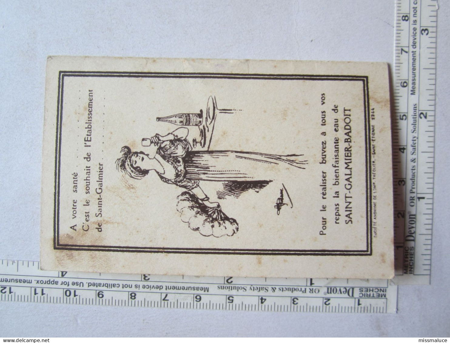 Publicité Petit Calendrier 1927 Saint Galmier Badoit Eau Minérale 42 Haute Loire - Petit Format : 1921-40