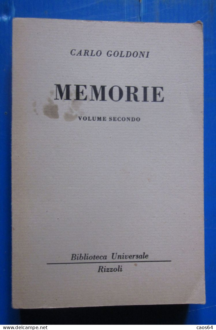 Memorie Vol. II Carlo Goldoni Rizzoli BUR 1961 - Classiques