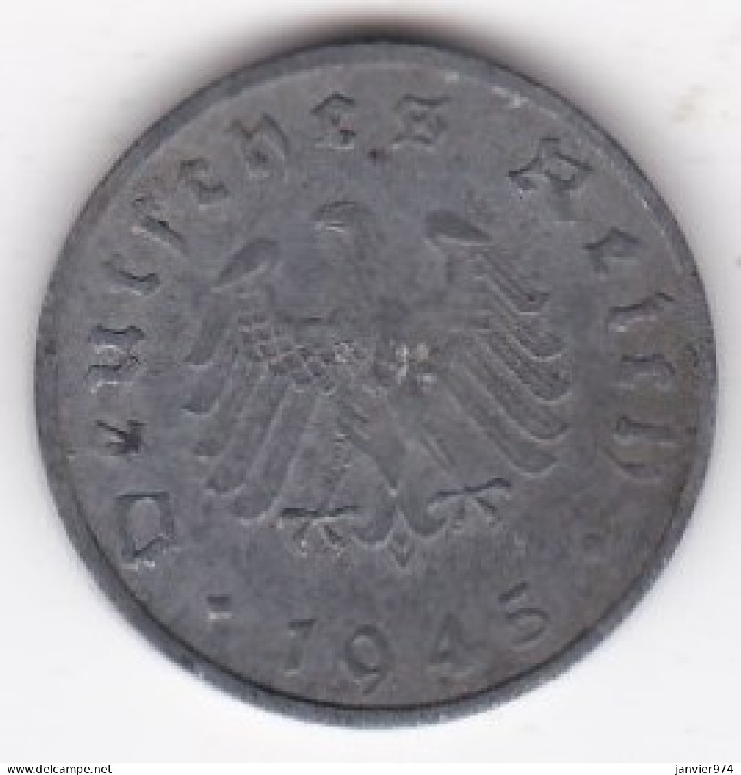 10 Reichspfennig 1945 F Stuttgart, Occupation Des Alliés . En Zinc, KM# A104 - 10 Reichspfennig