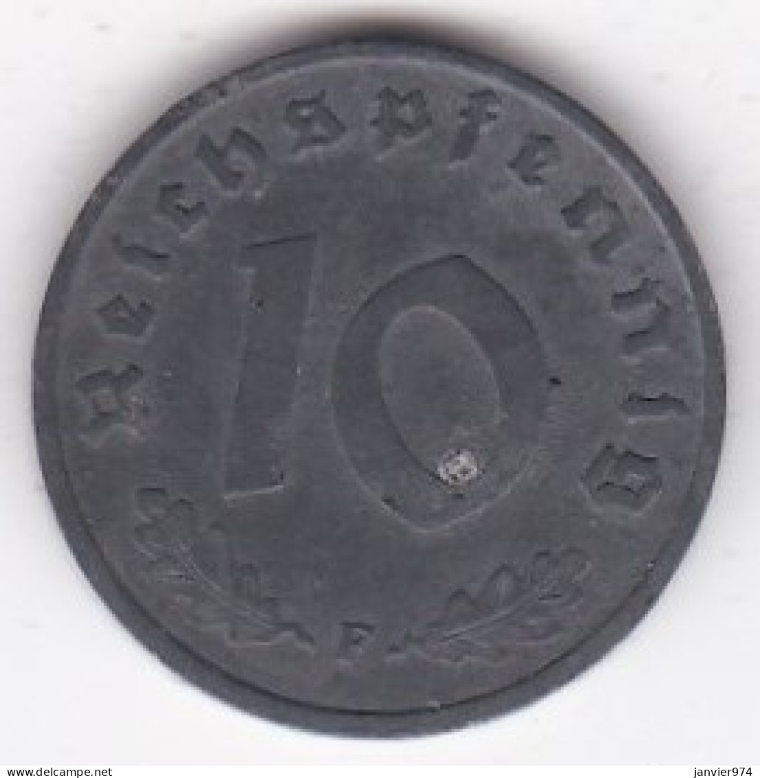 10 Reichspfennig 1945 F Stuttgart, Occupation Des Alliés . En Zinc, KM# A104 - 10 Reichspfennig