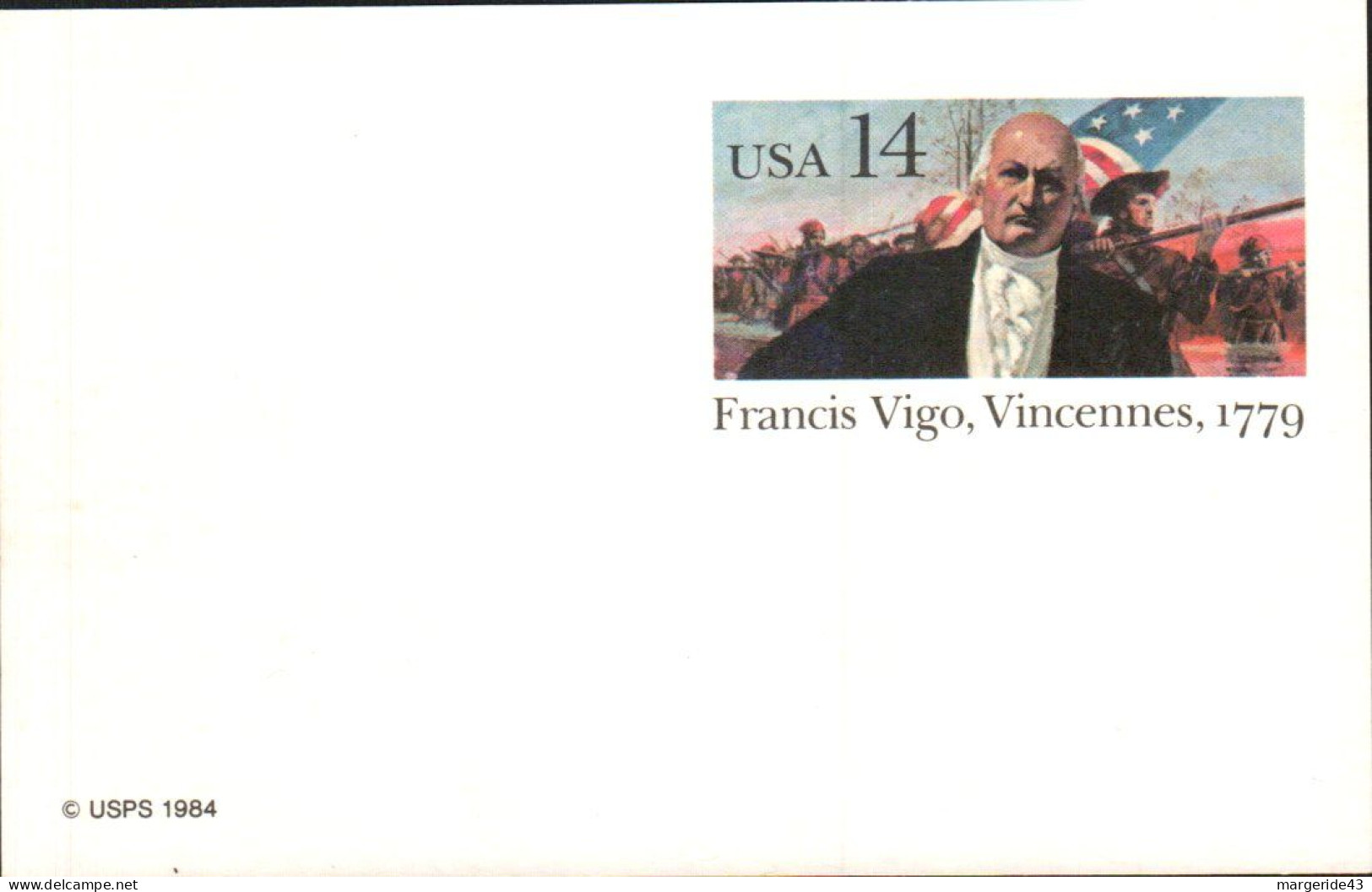 USA ETATS UNIS 1984 ENTIER CARTE NEUF FRNCIS VIGO - 1981-00