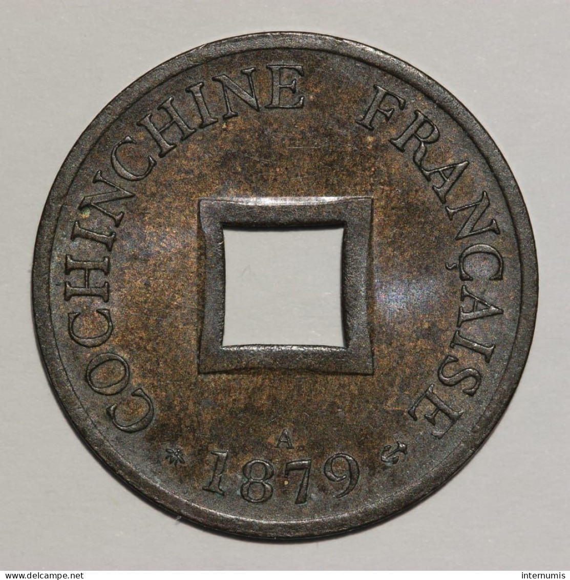 Cochinchine / French Cochinchina, Sapeque, 1879, A - Paris, Bronze, NC (UNC), KM#2, Lec.9 - Cochinchina