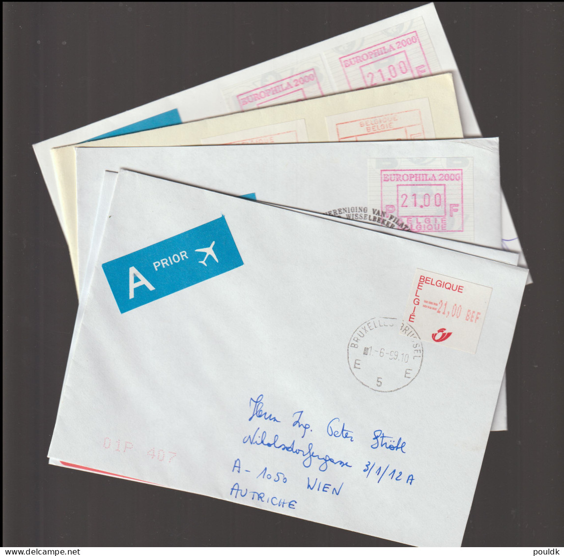 Belgien Covers/FDC Franked With ATM 33 Covers. Weight 0,2 Kg. Please Read Sales Conditions Under Image Of Lot (006) - Machine Labels [ATM]