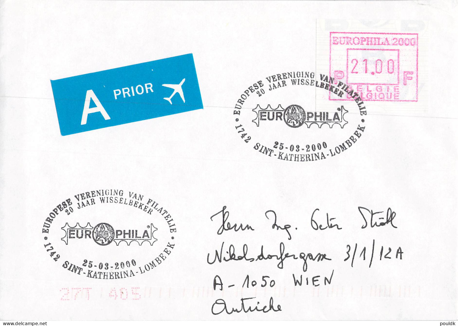 Belgien covers/FDC franked with ATM 33 covers. Weight 0,2 kg. Please read Sales Conditions under Image of Lot (006)