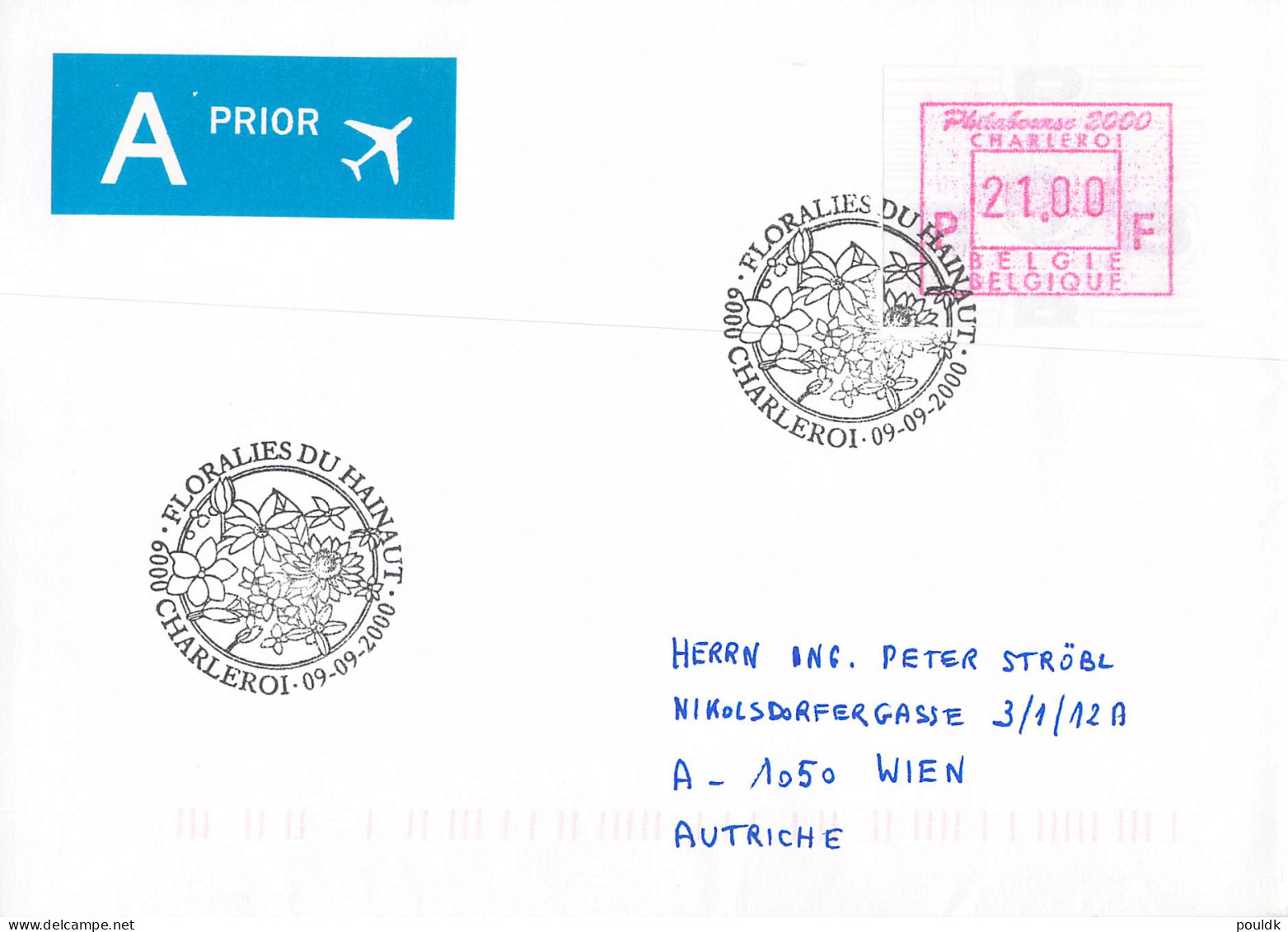 Belgien covers/FDC franked with ATM 33 covers. Weight 0,2 kg. Please read Sales Conditions under Image of Lot (006)