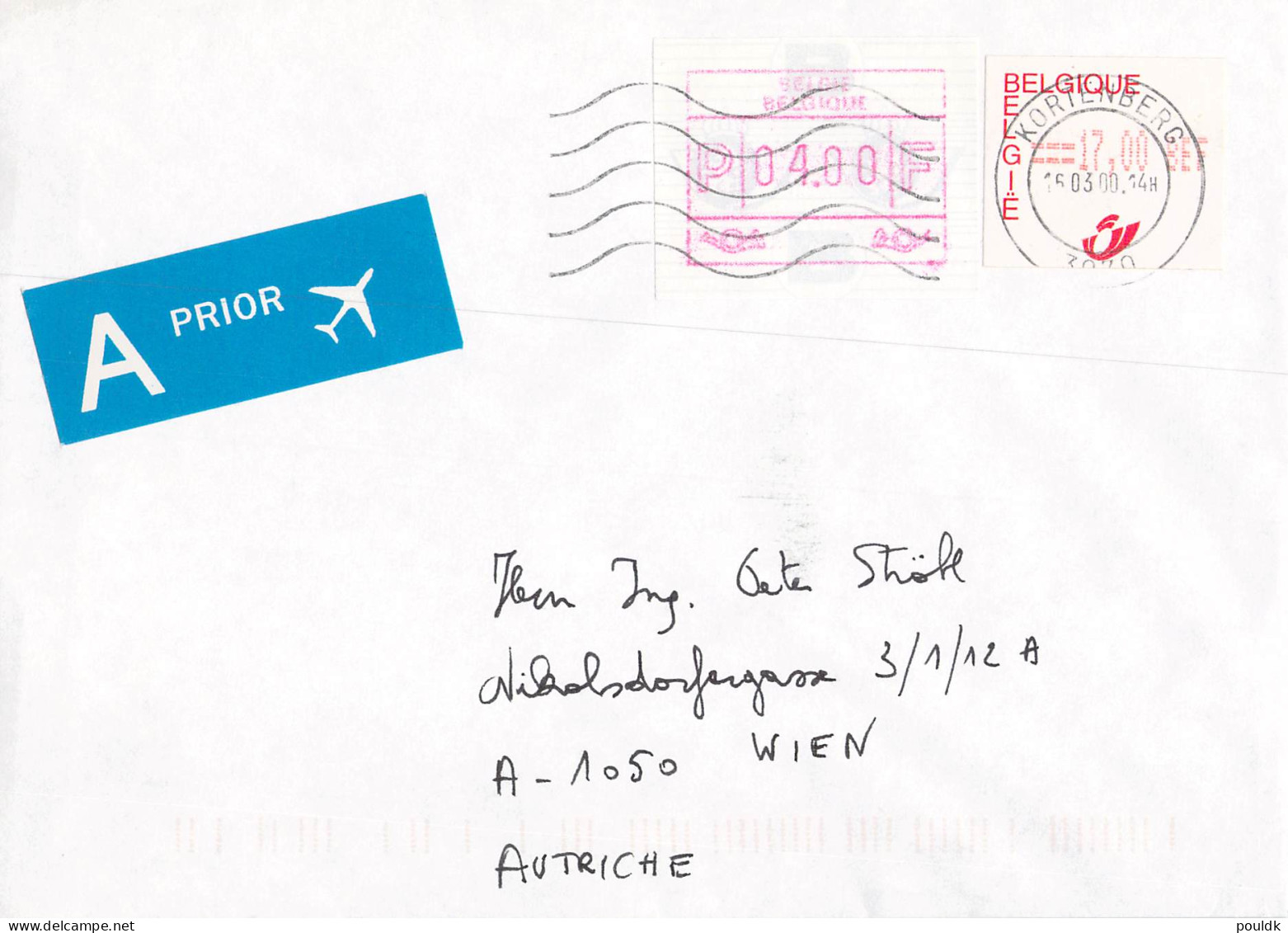 Belgien covers/FDC franked with ATM 33 covers. Weight 0,2 kg. Please read Sales Conditions under Image of Lot (006)