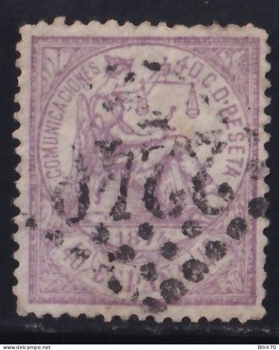 España, 1874 Edifil. 148. 40 C. Violeta, [ Mat. Francés. Marsella. 2240. ] - Usados