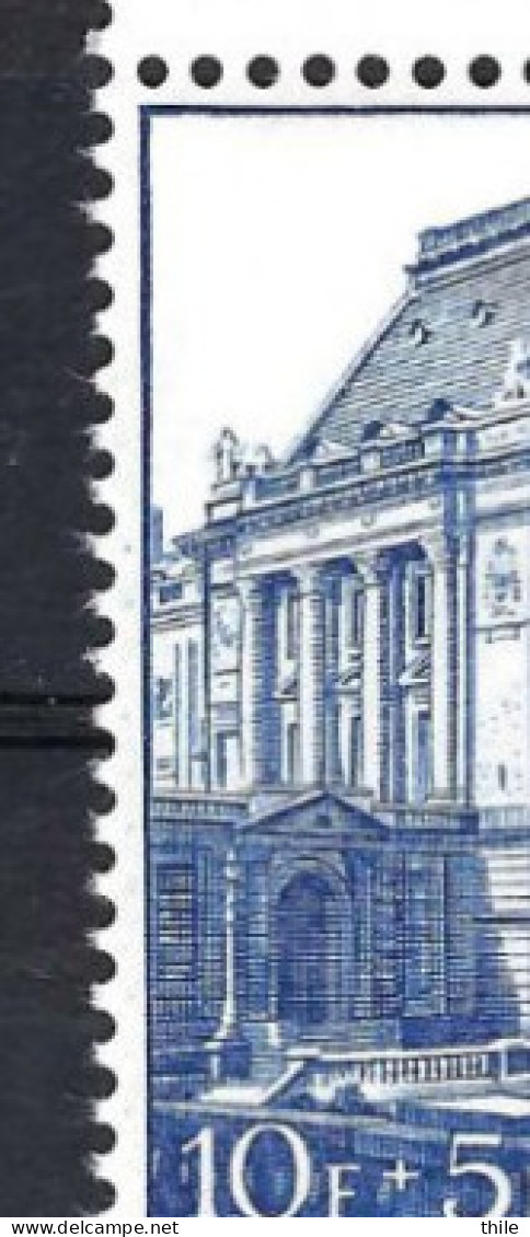 COB 1607 ** - Bruxelles - Palais Royal - Petits Points Bleus Sur Le Côté Gauche - T1, T2 Et T3 - Bloc De 4 Timbres - 1961-1990