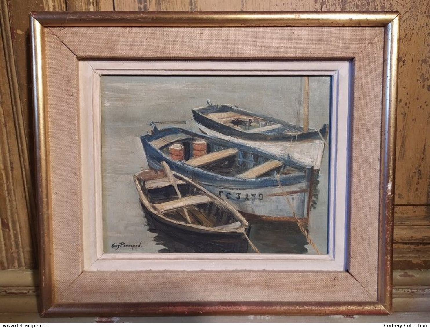 Tableau Les Barques Signé Guy Pennamen Peintre De Concarneau. - Otros & Sin Clasificación