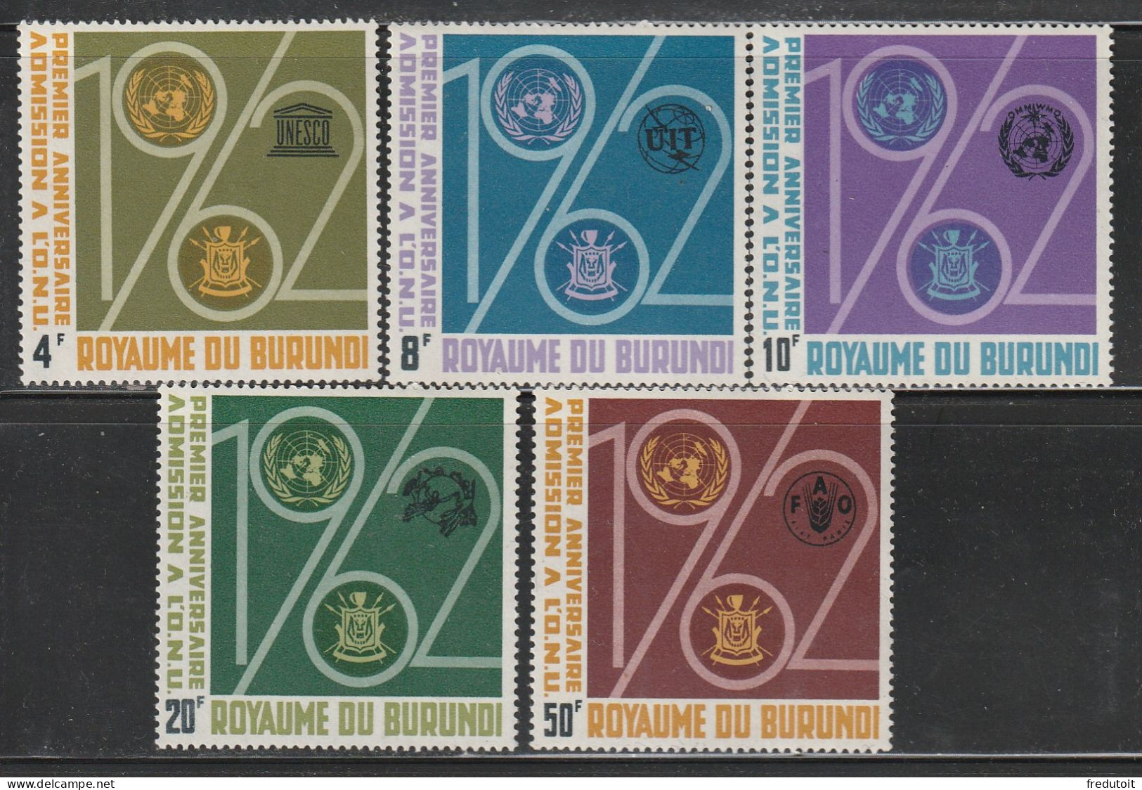 BURUNDI - N°64/8 ** (1963) O.N.U - Nuevos