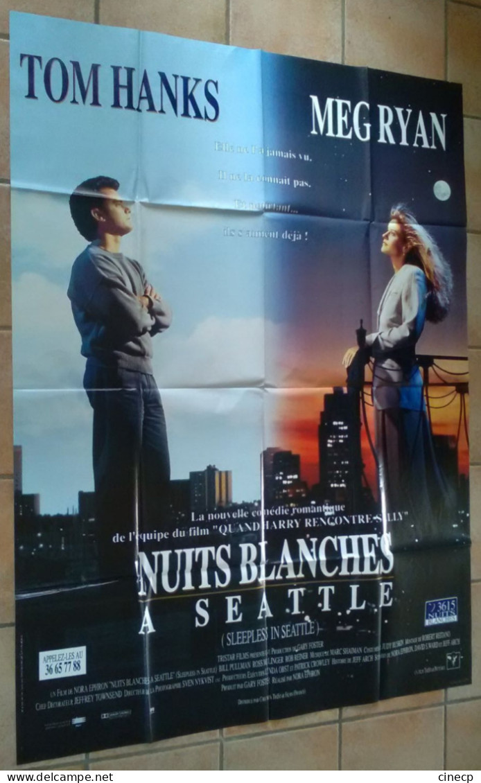 AFFICHE CINEMA FILM NUITS BLANCHES A SEATTLE TOM HANKS MEG RYAN 1993 TBE - Affiches & Posters