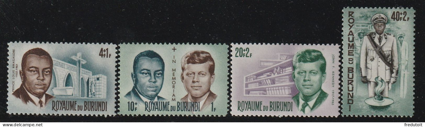 BURUNDI - N°168/71 ** (1966) Prince Louis Rwagasore - Unused Stamps