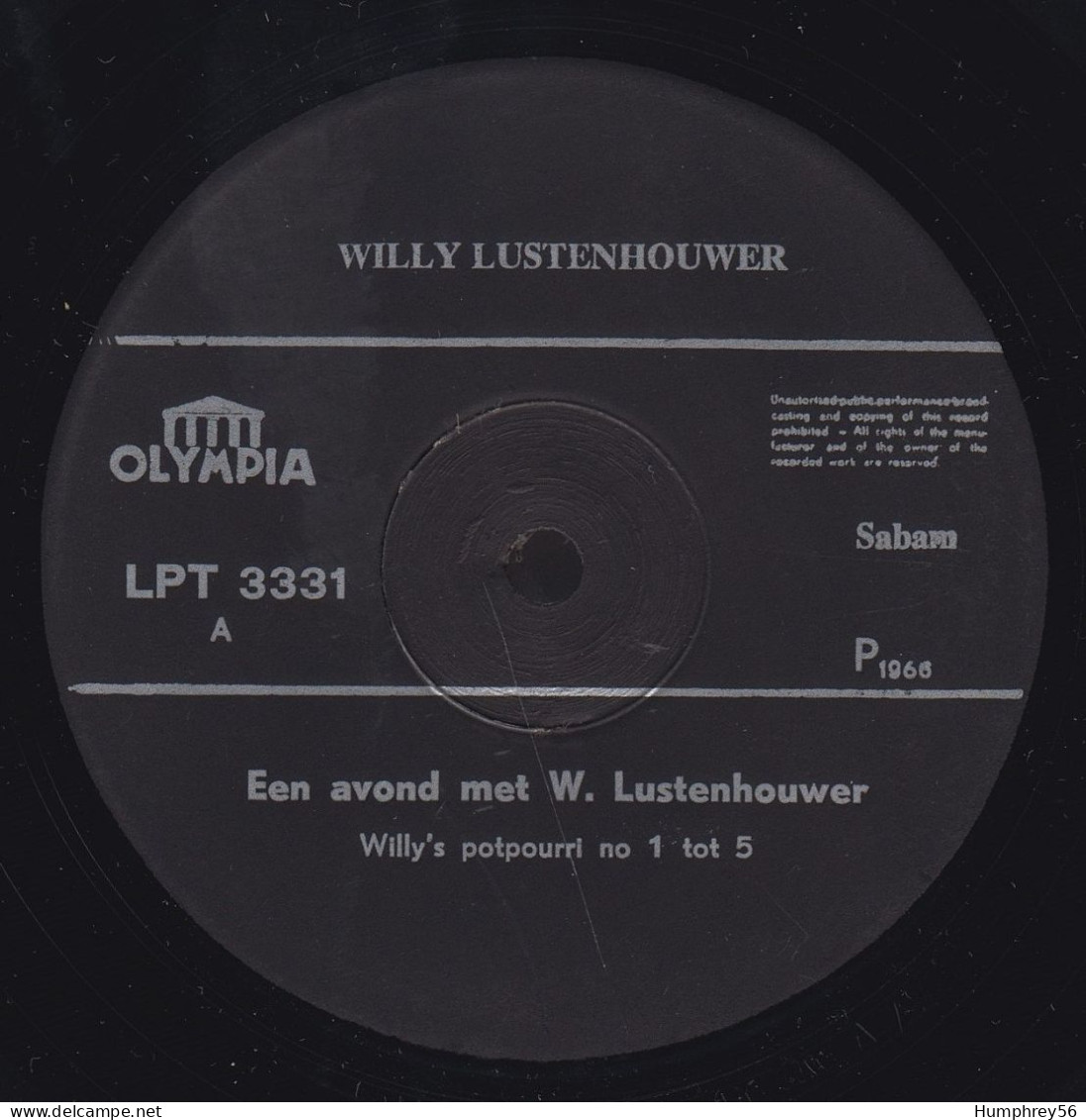 1966 - Willy LUSTENHOUWER - Een Avond Met Willy Lustenhouwer - Comiche