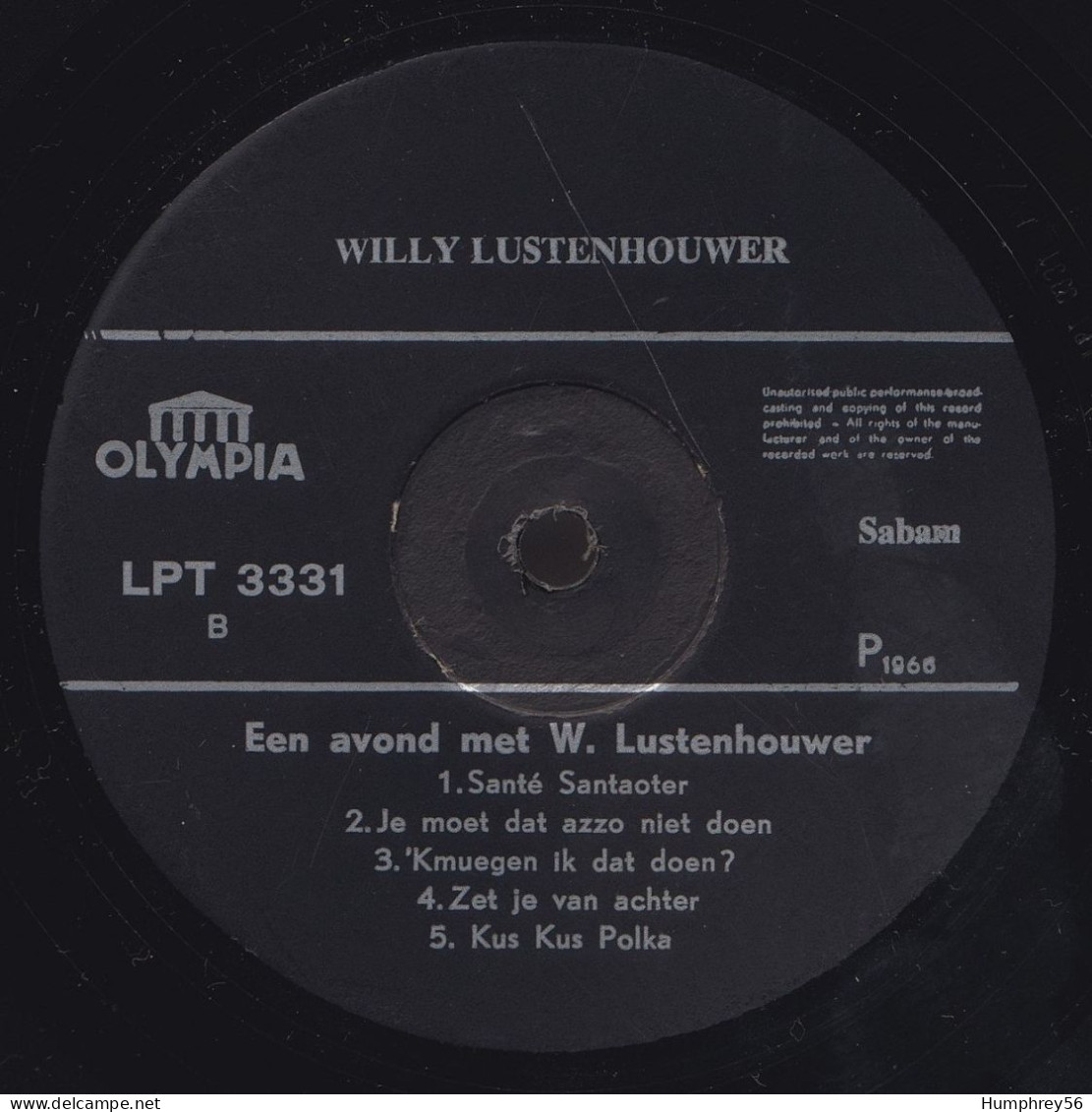 1966 - Willy LUSTENHOUWER - Een Avond Met Willy Lustenhouwer - Cómica