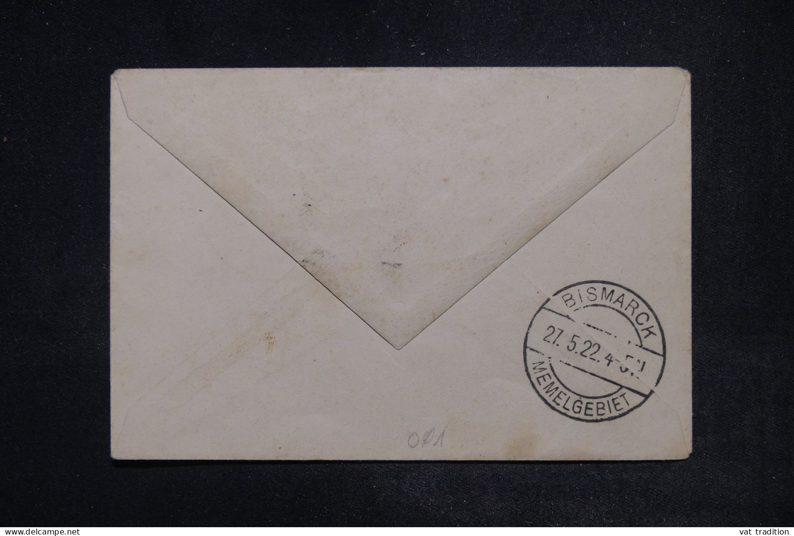 MEMEL - Enveloppe En Recommandé De Bismarck En 1922 En Local, Affranchissement Merson Surchargé - L 147247 - Lettres & Documents