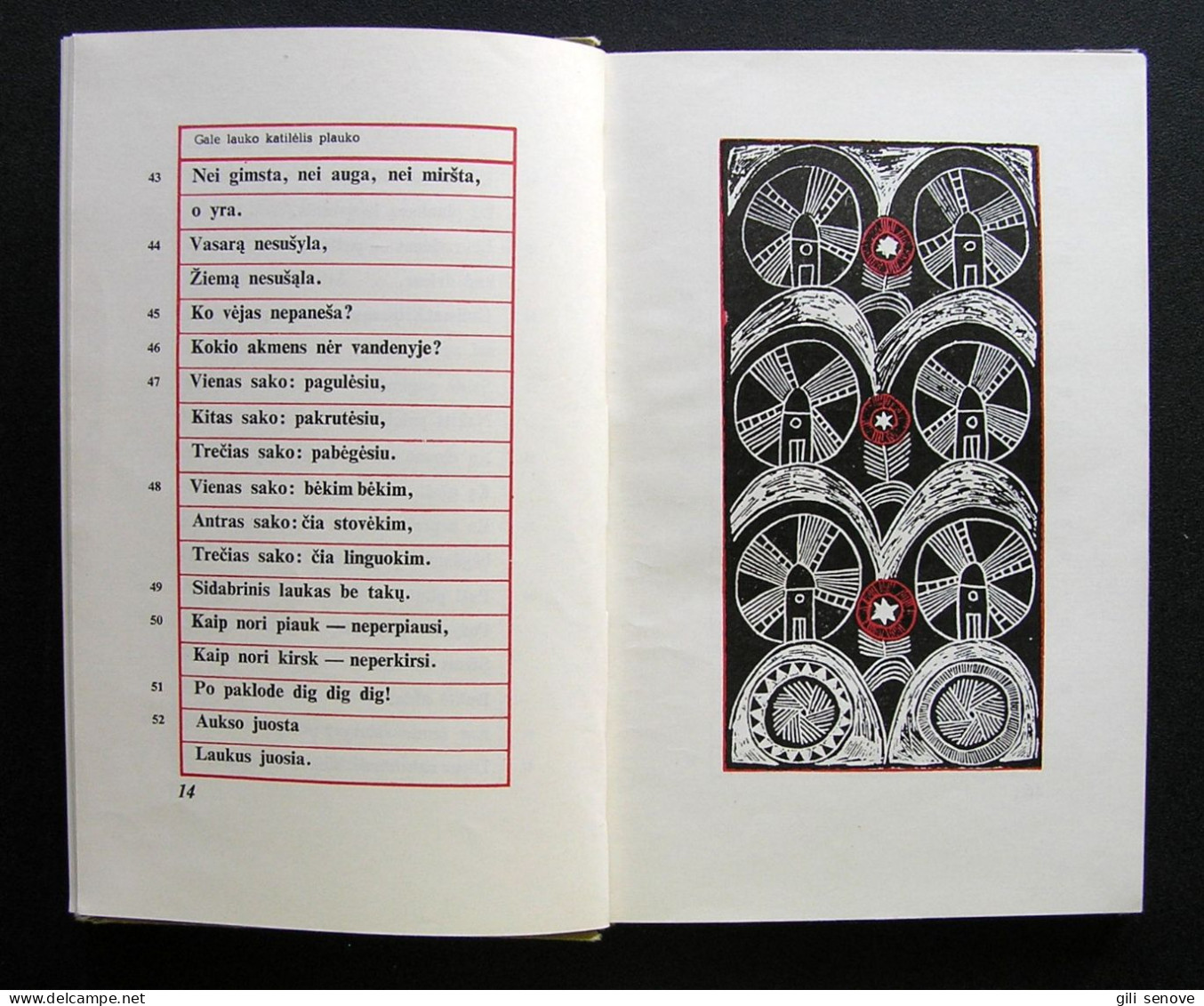 Lithuanian Book / Menu Mįslę Keturgyslę 1970 - Cultura