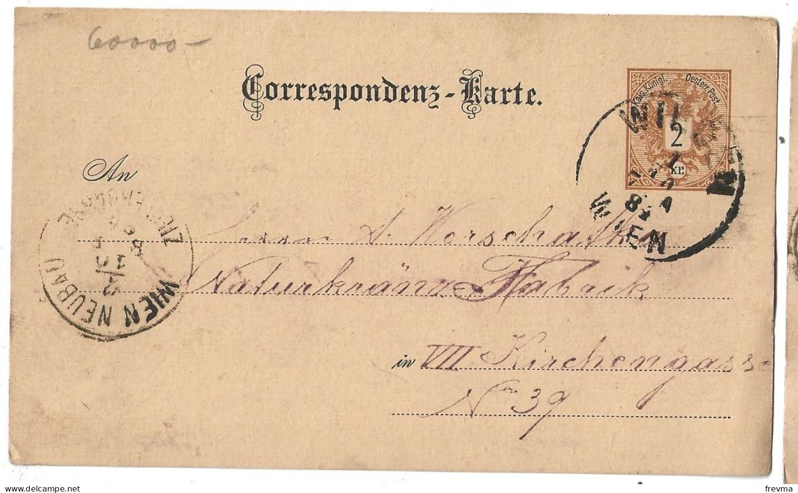 Entier Postaux Autriche Obliteration Wien Neubau Obliteration Wieden1884 - Cartas-Letras