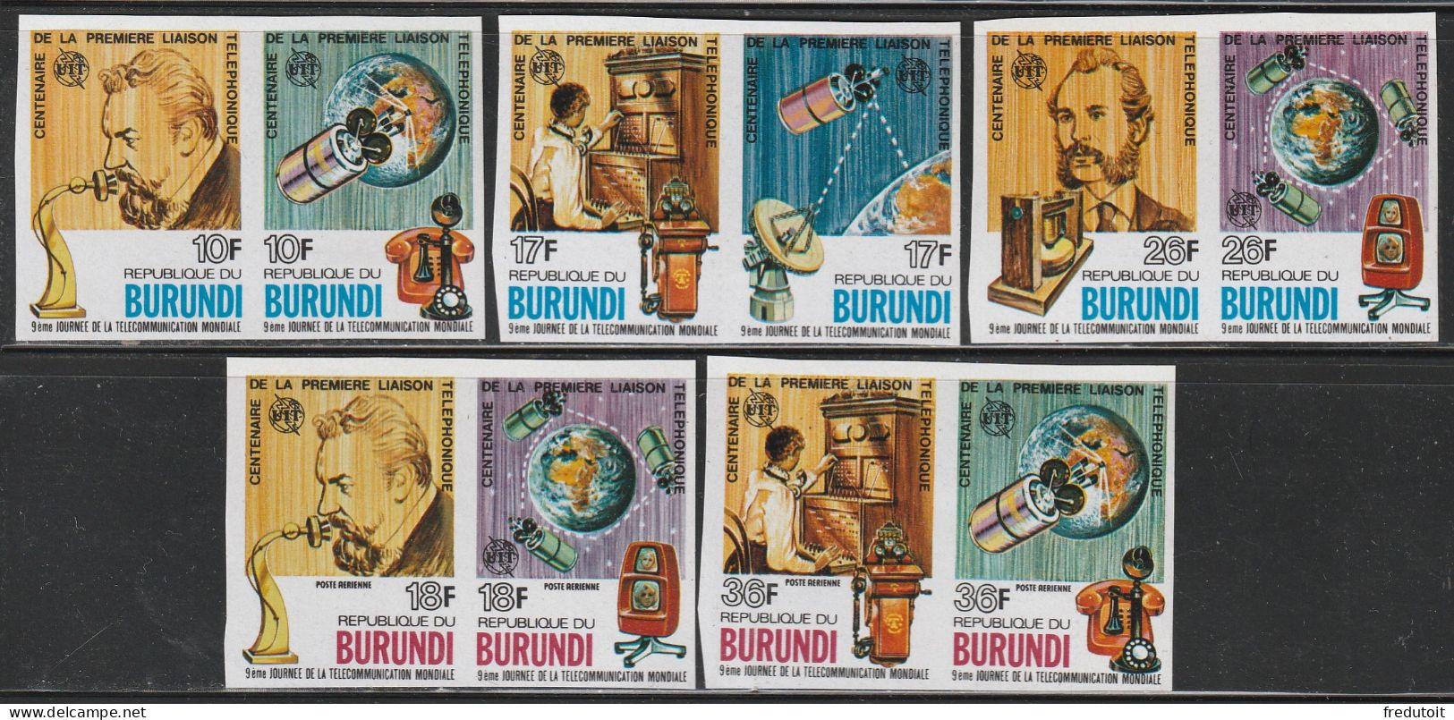 BURUNDI - N°703/8+PA N°441/4 ** ND (1977) Centenaire De La Première Liaison Téléphonique - Nuovi