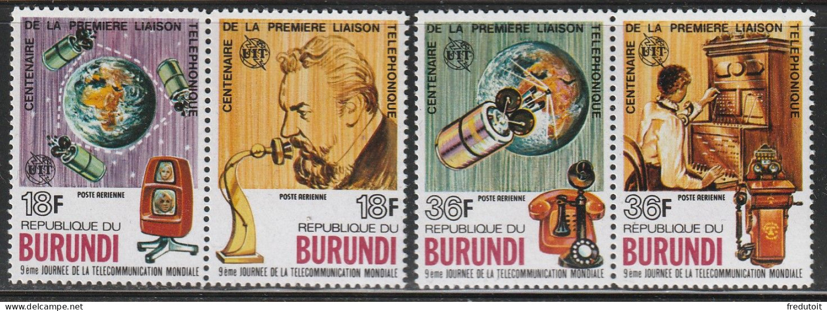 BURUNDI - PA N°441/4 ** (1977) Centenaire De La Première Liaison Téléphonique - Airmail