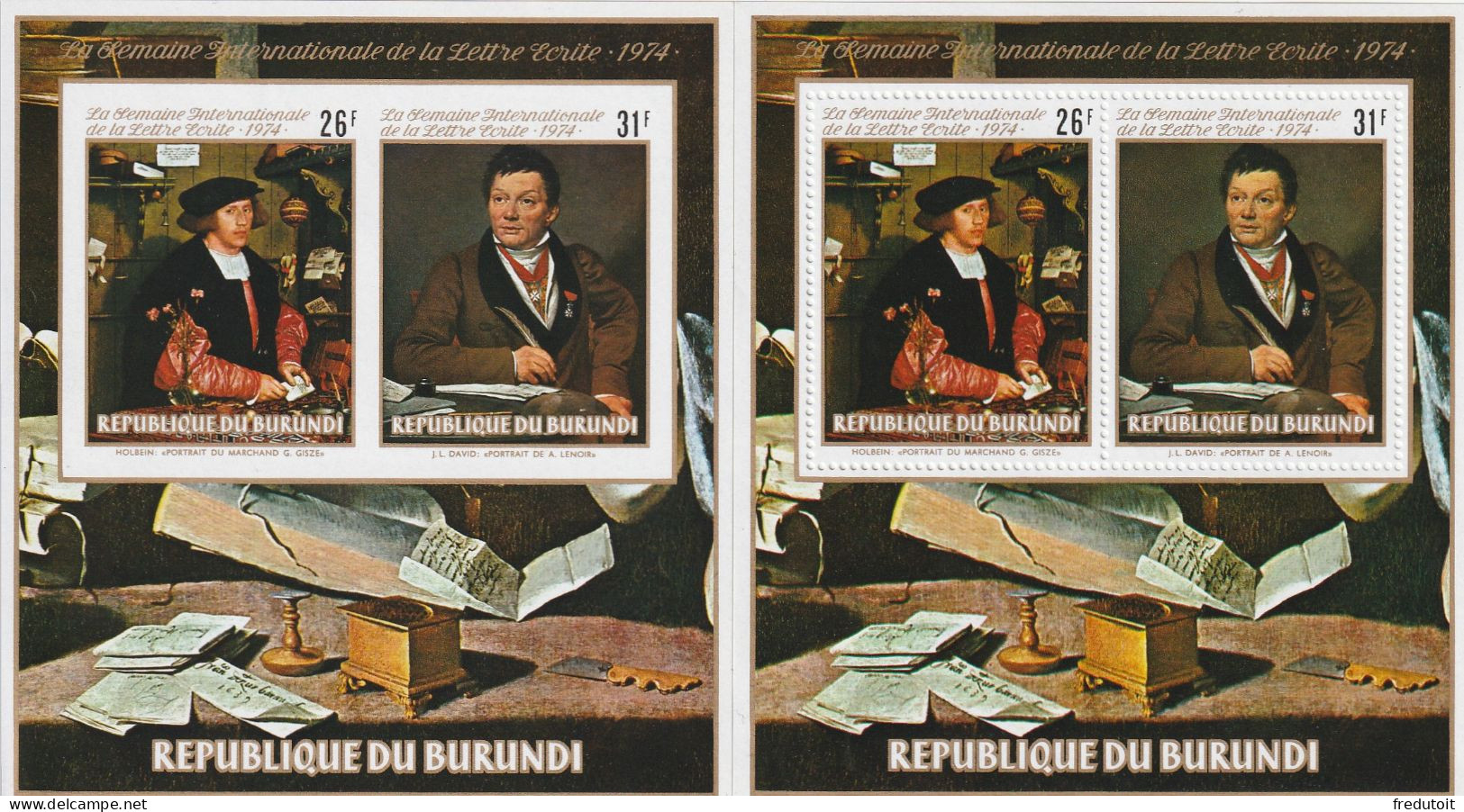 BURUNDI -  BLOC N°36 ** (1969) Semaine Internationale De La Lettre écrite - Blokken & Velletjes