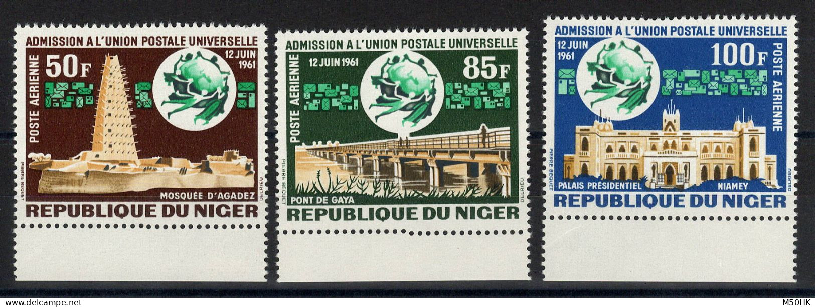 Niger - YV PA 23 à 25 N** MNH Luxe Complete , UPU - Niger (1960-...)