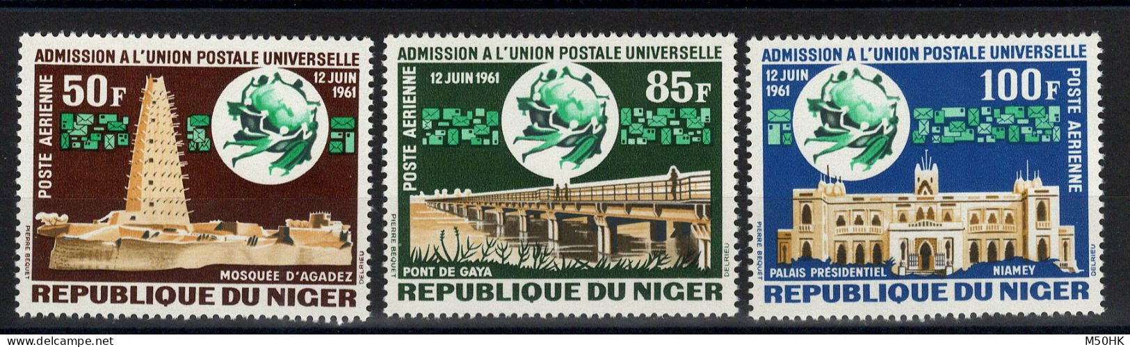 Niger - YV PA 23 à 25 N** MNH Luxe Complete , UPU - Niger (1960-...)