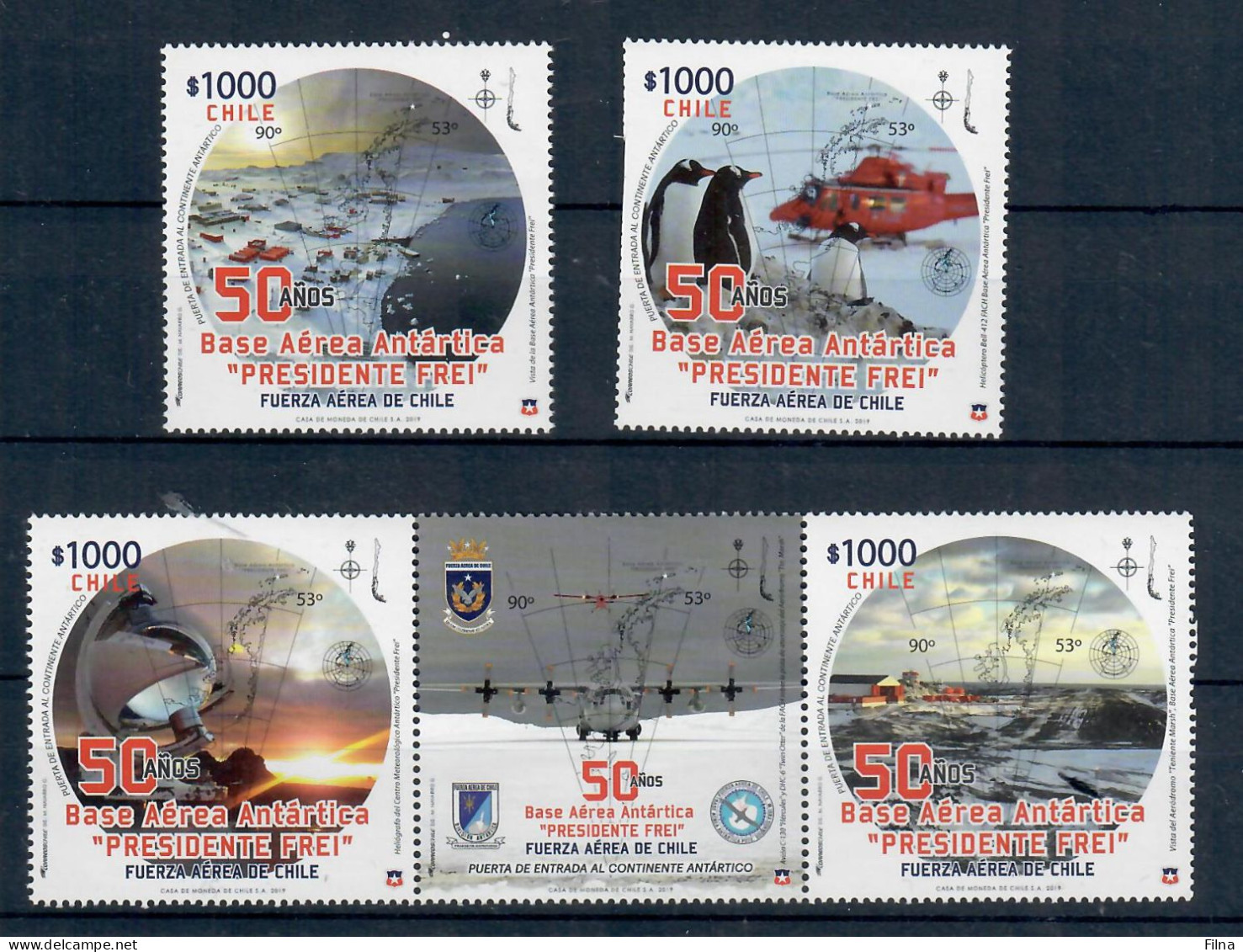 CILE 2019 ANTARTIDE FAUNA PINGUINI BASE AEREA ANTARTICA PRESIDENTE FREI  MNH/** - Chili