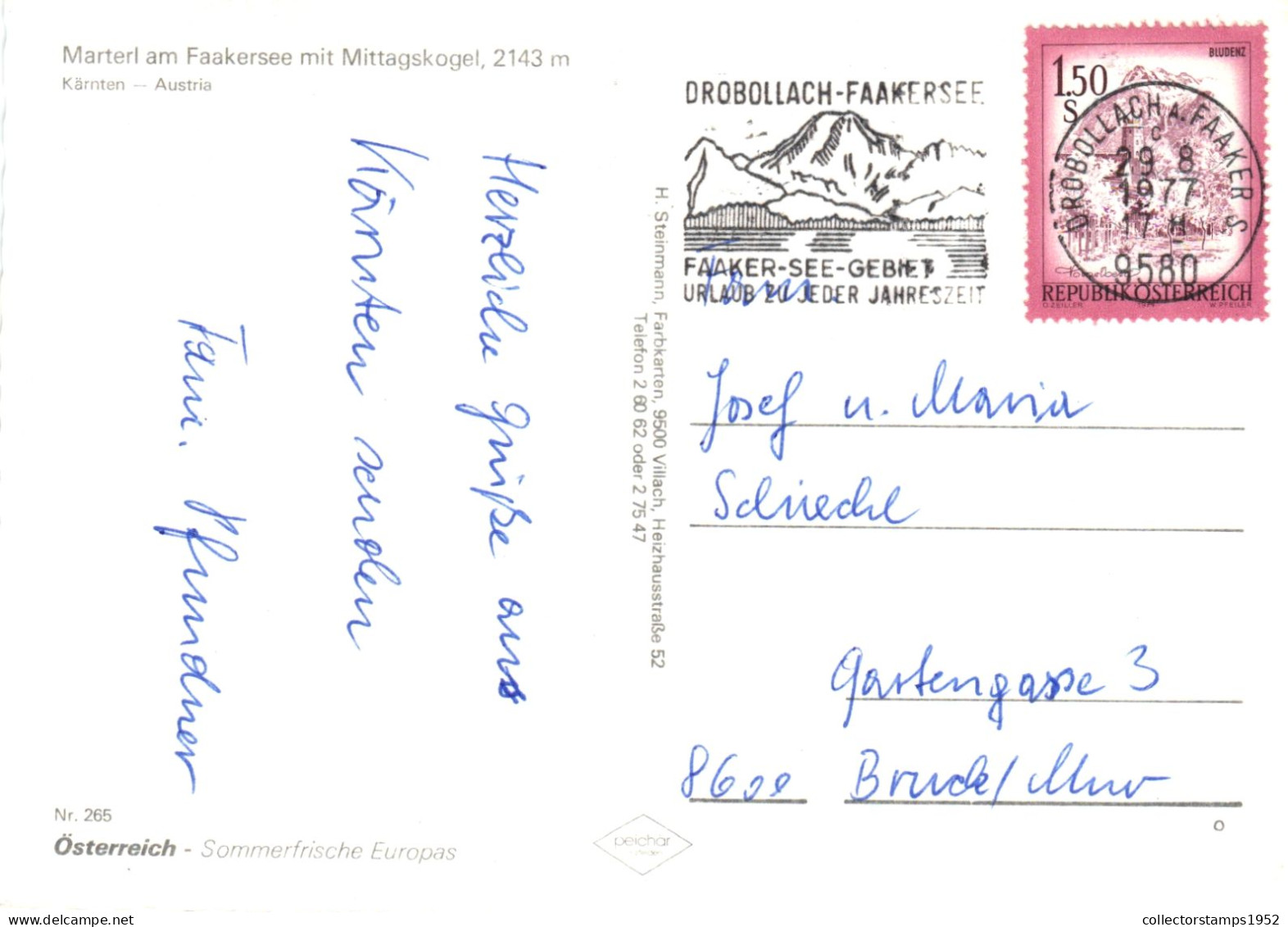 AUSTRIA, CARINTHIA, MARTERL AM FAAKERSEE WITH MITTAGSKOGEL, MOUNTAIN, LAKE - Faakersee-Orte