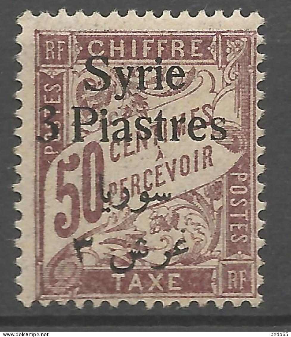 SYRIE TAXE  N° 89e Surcharge Renversée NEUF*  CHARNIERE  / Hinge  / MH - Timbres-taxe