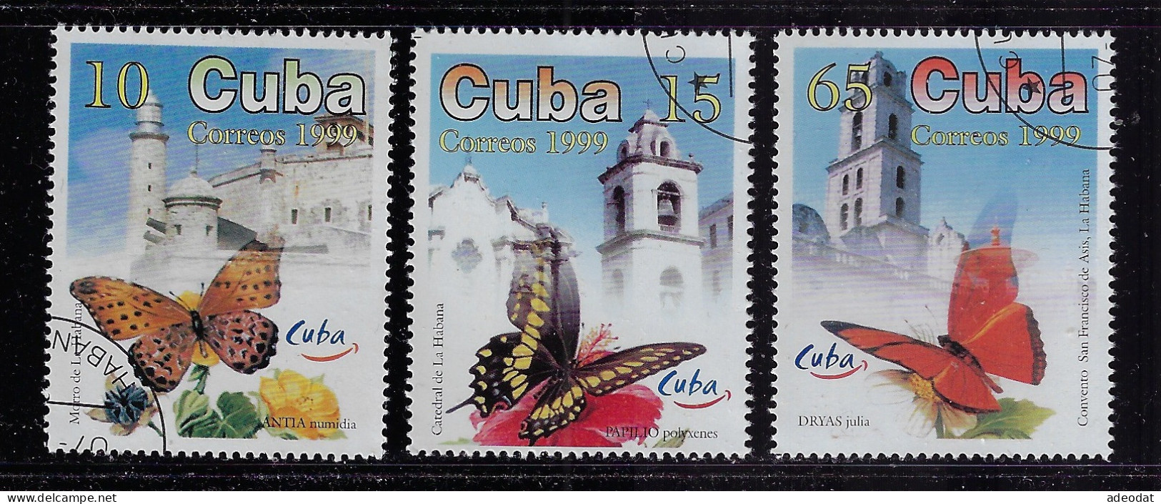 CUBA 1999 SCOTT 4031-4033 CANCELLED - Used Stamps