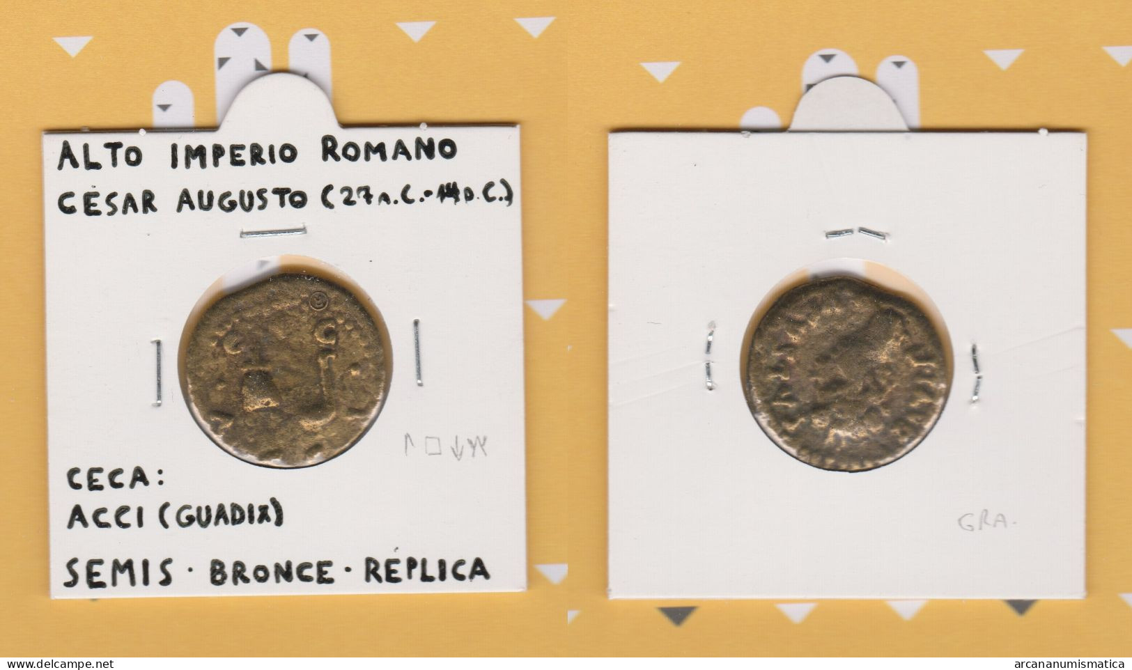ALTO IMPERIO ROMANO Semis Bronce Ceca: GUADIX Cesar Augusto Réplica  DL-13.409 - Fausses Monnaies
