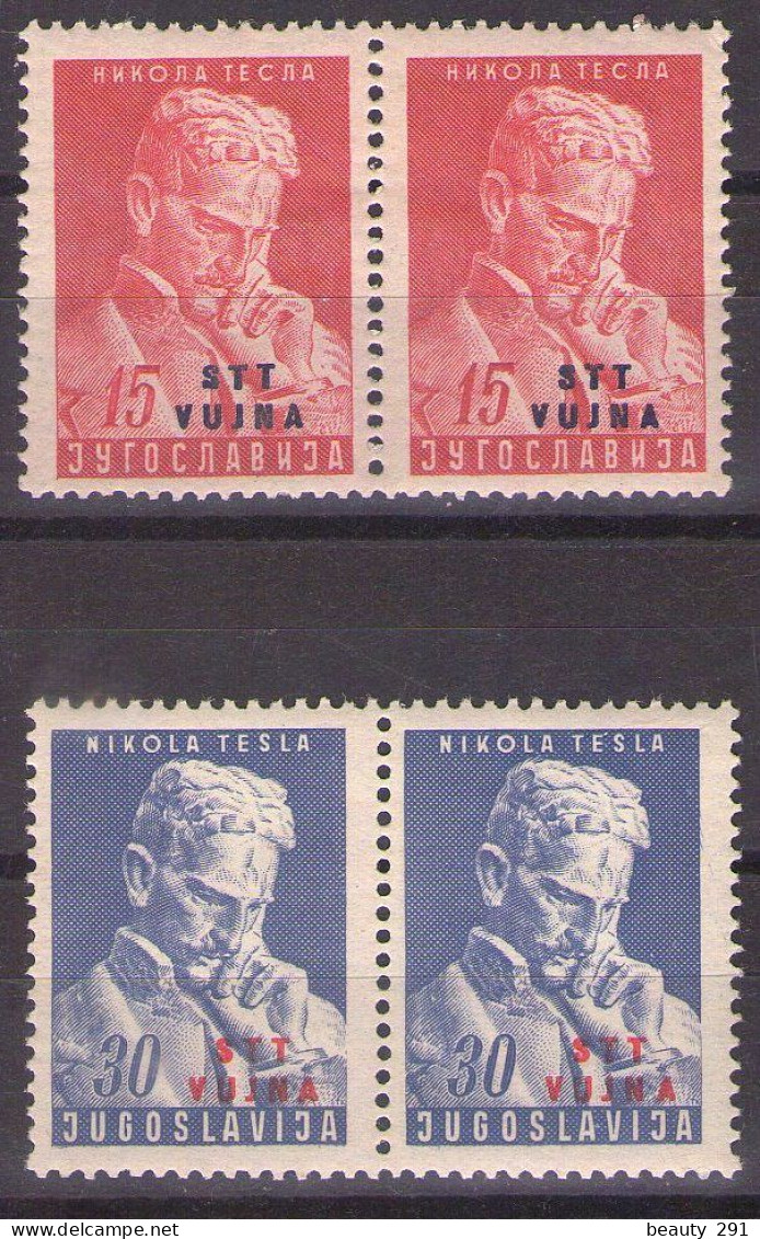 ITALIA - Trieste-Zona B -1953 Mi 85/86 PAAR - TESLA - MNH**VF - Neufs