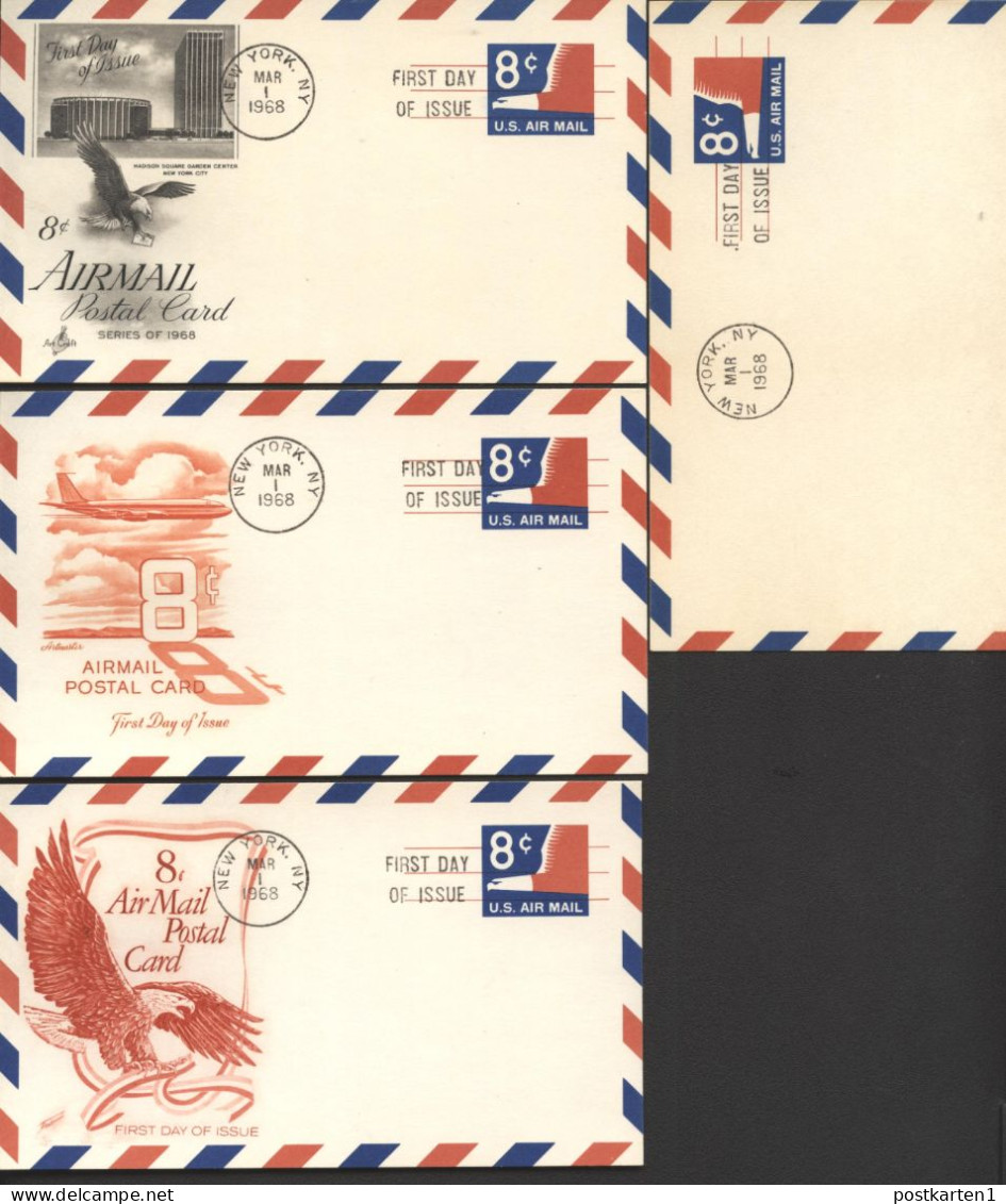 UXC9 4 Air Mail Postal Card FDC 1968 - 1961-80