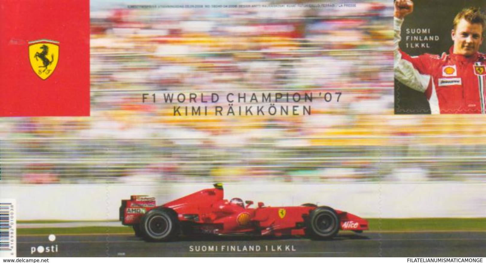 Finlandia 2008  Yvert Tellier - HB -  50 Räikkönen Kimi ** - Hojas Bloque