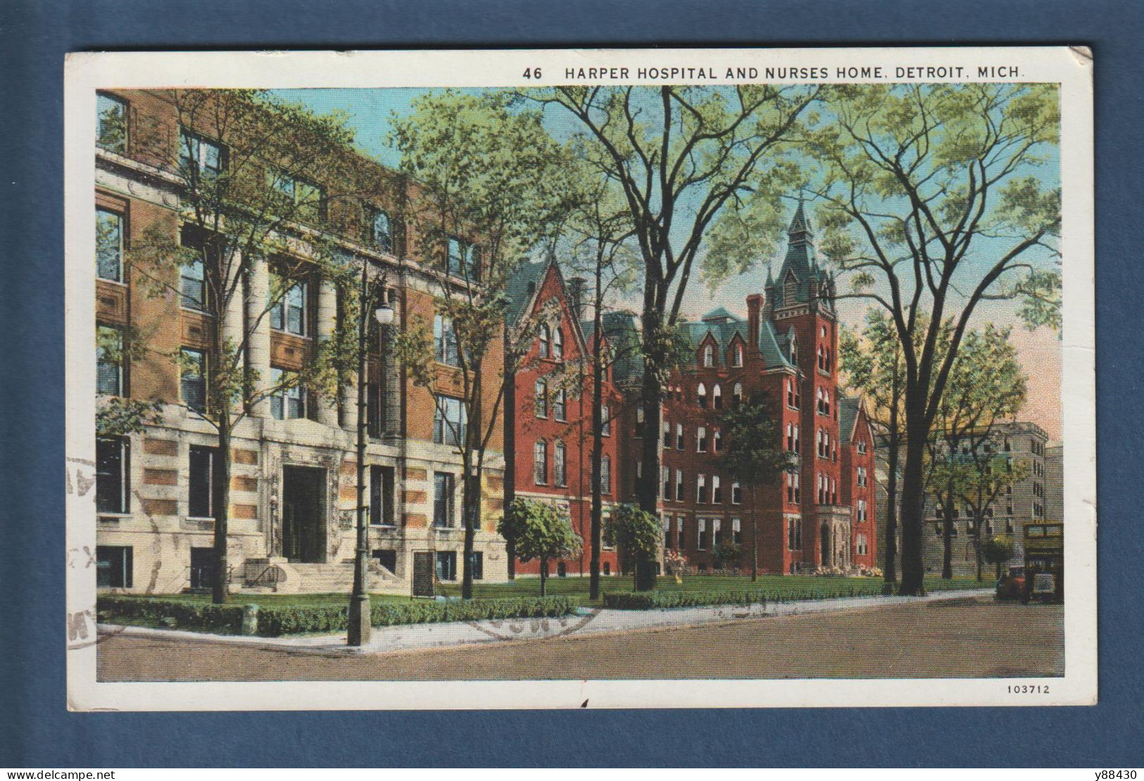 CPA - USA . DETROIT . MICHIGAN - HARPER HOSPITAL AND NURSES HOME - Posté En 1934 à DETROIT -  3 Scannes - Detroit