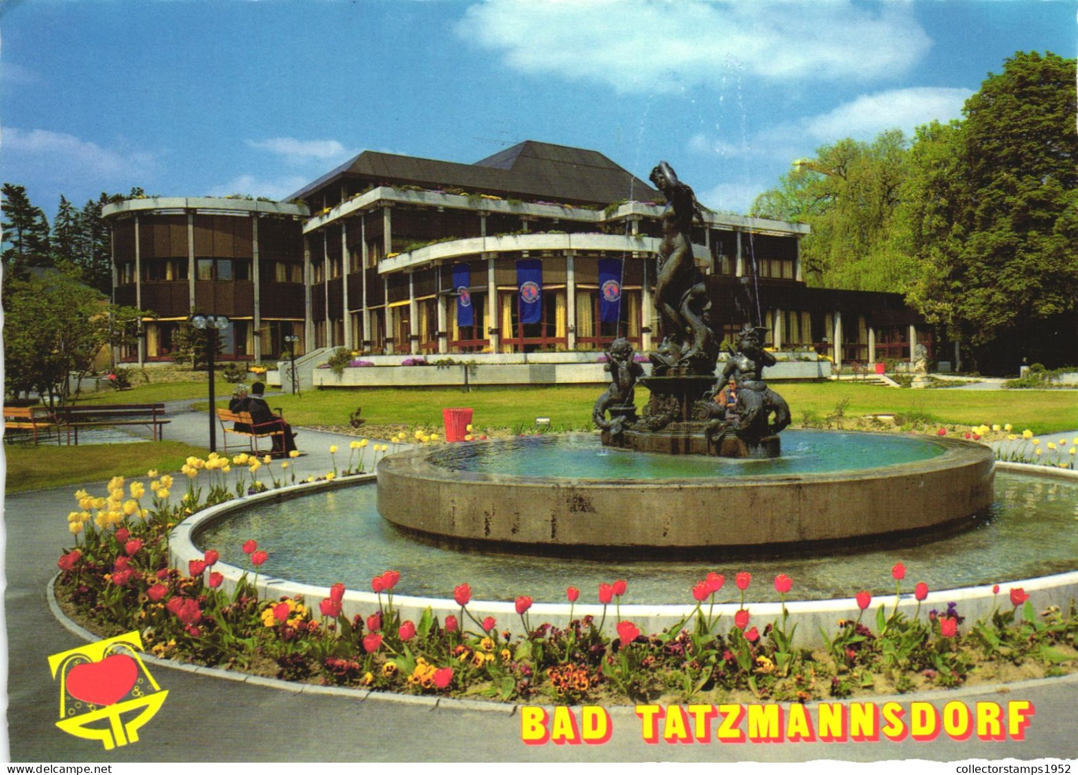 AUSTRIA, BAD TATZMANNSDORF, BURGENLAND, OBERWART, FOUNTAIN, FLOWERS - Oberwart