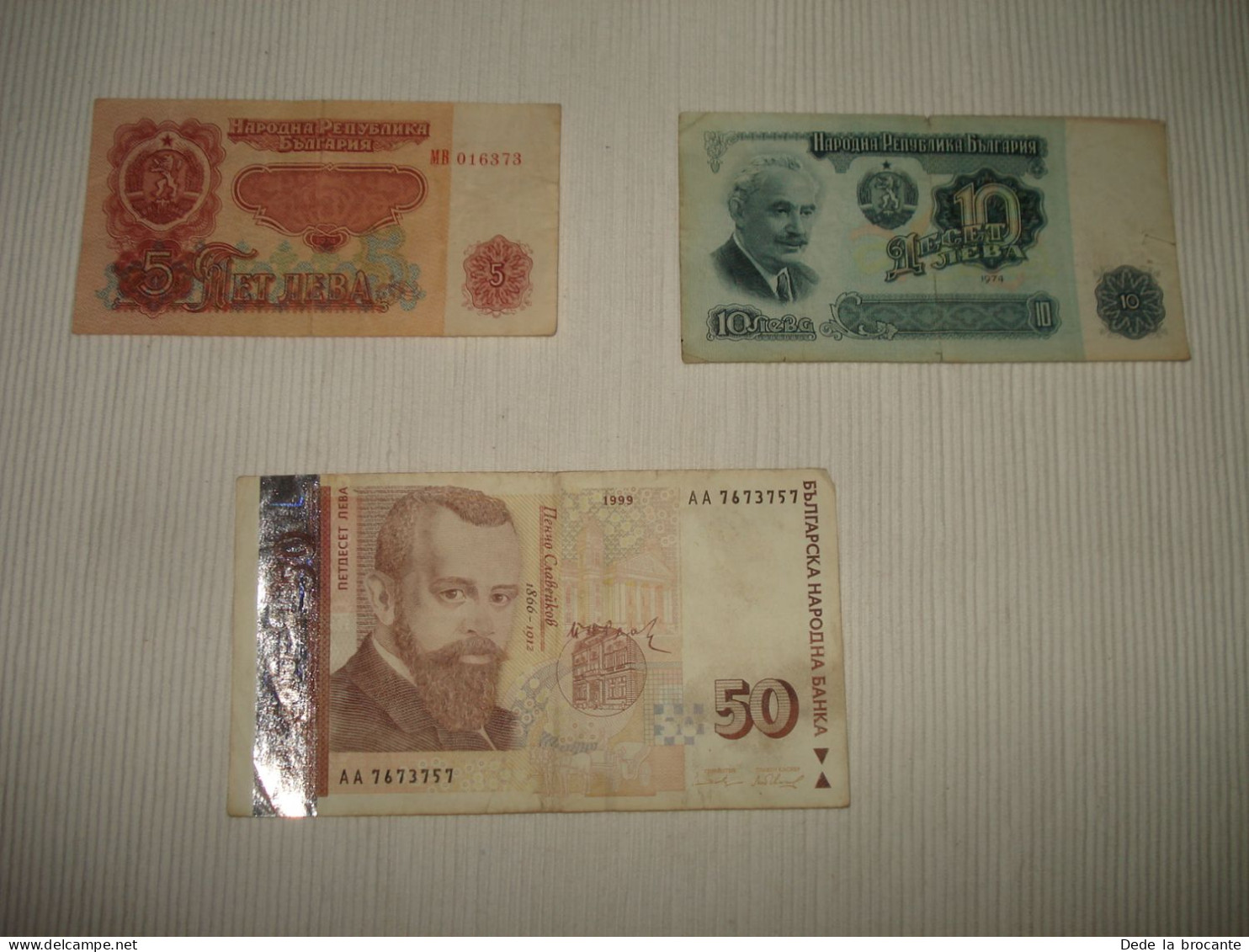 F5 - 480 /  3 Billets Bulgarie - Leva - 1 X 5 + 1 X 10 + 1 X 50 - Bulgarie
