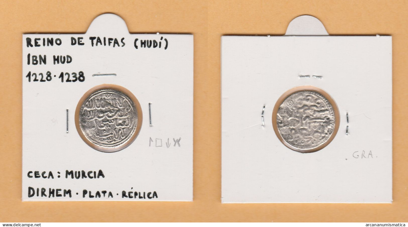 REINO DE TAIFAS  Dirhem-Plata Ceca:Murcia  Réplica   DL-13.424 - Monedas Falsas