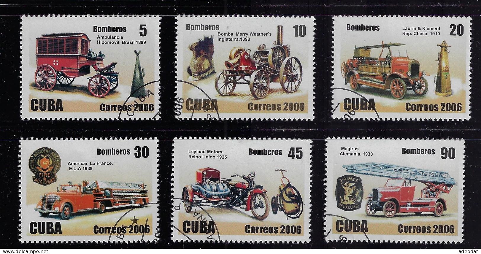 CUBA 2006 FIRE FIGHTING AND RESCUE SCOTT 4648-4653 CANCELLED - Usados