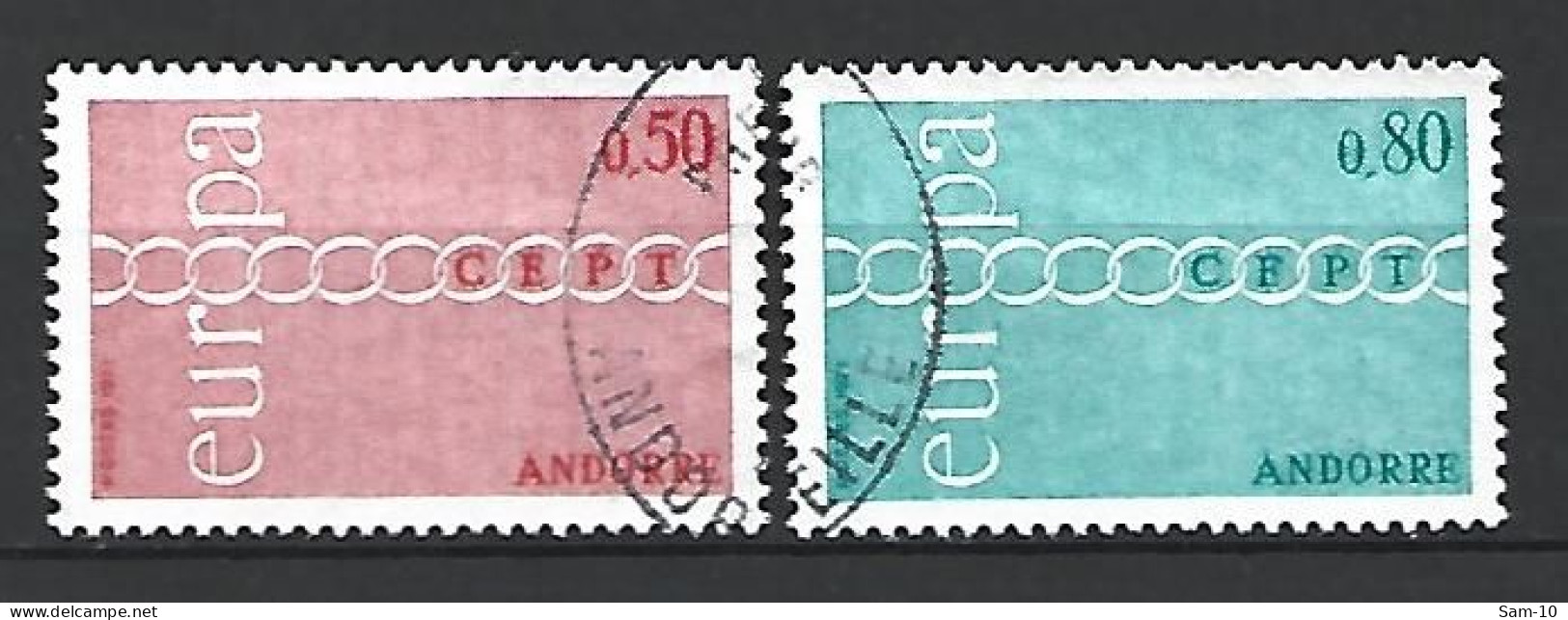 Timbre Andore Francais En Oblitere N 212/213 - Gebraucht