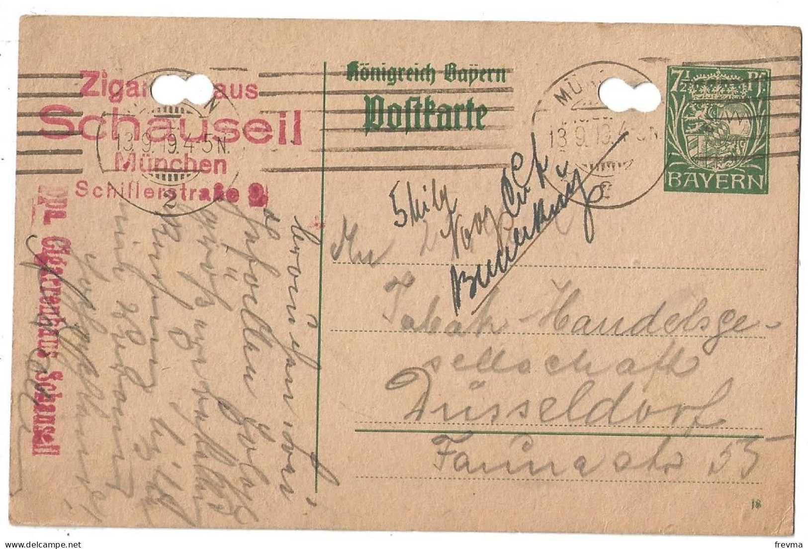 Entier Postaux Allemagne Perforé 1915 - Other & Unclassified