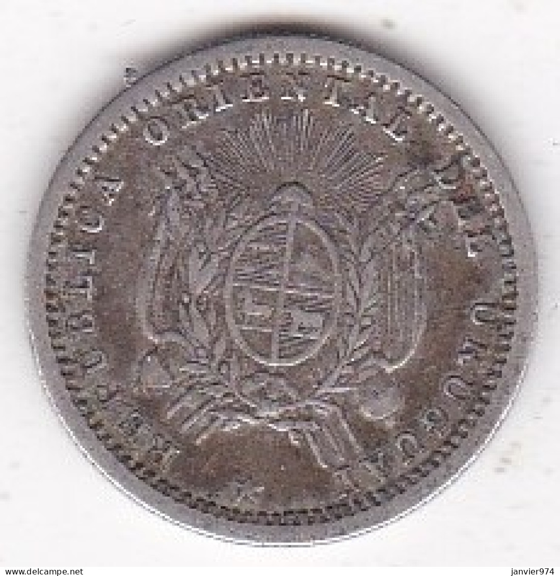 Uruguay . 10 Centesimos 1877 A Paris , En Argent, KM# 14 - Uruguay