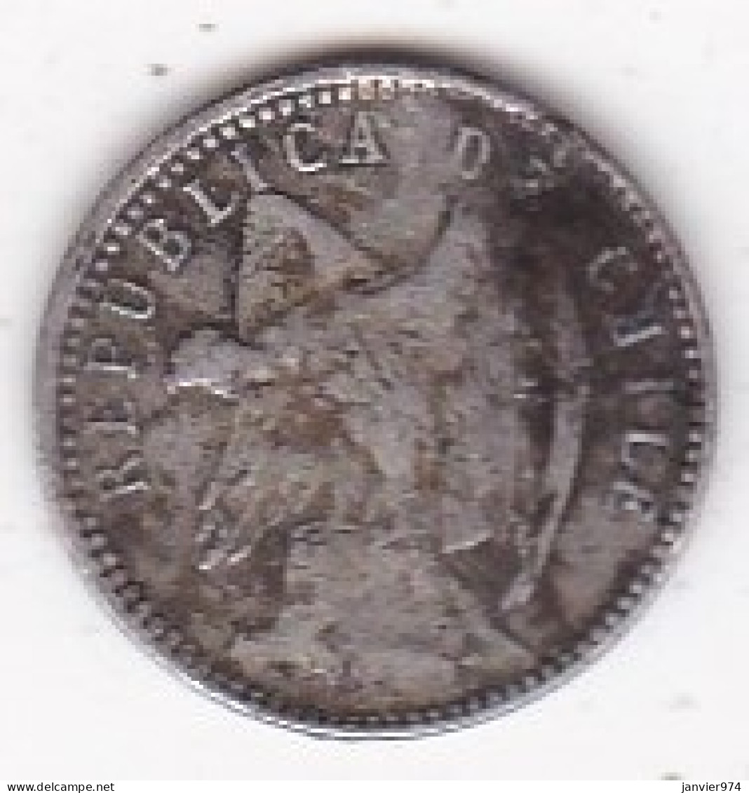 Chilie . 5 Centavos 1910, En Billon , KM# 155.2a - Chile