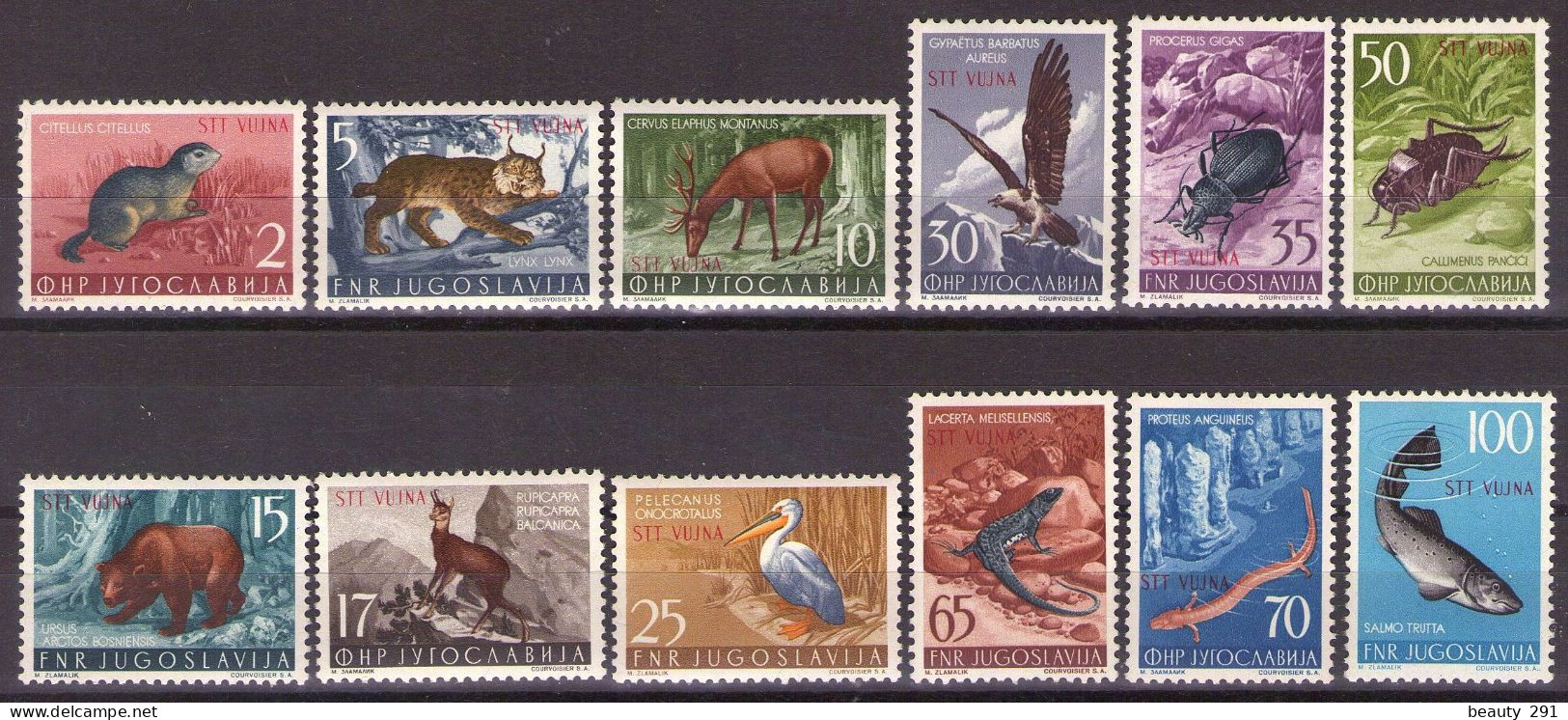 ITALIA - Trieste-Zona B -1954 Mi 123-134 - FAUNA,ANIMALS - MNH**LUX - Mint/hinged