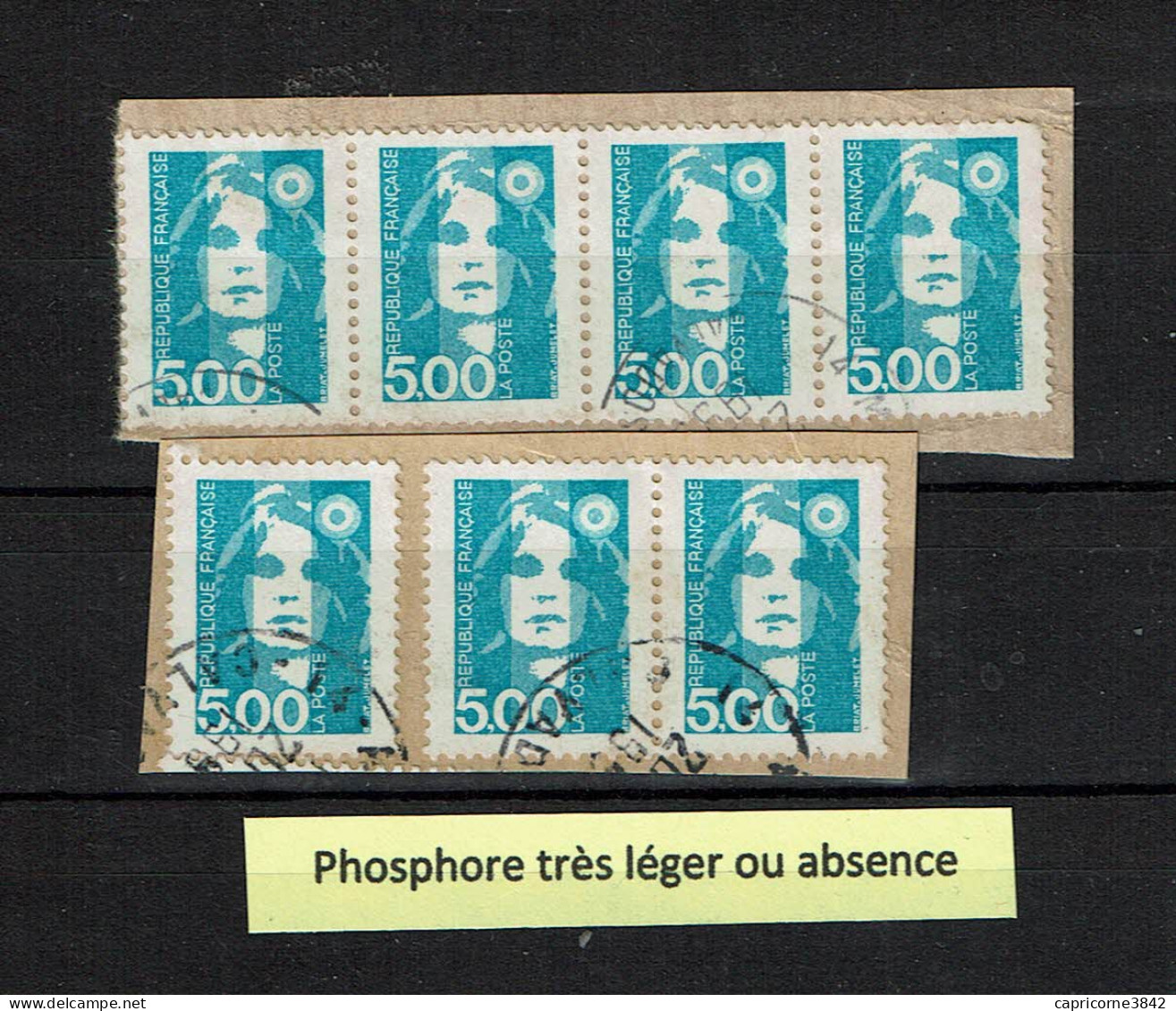 Variété Sur Timbres Marianne Du Bicentenaire N° 2625 (sur Fragments) - Phosphore Très Faible Ou Absent - Used Stamps