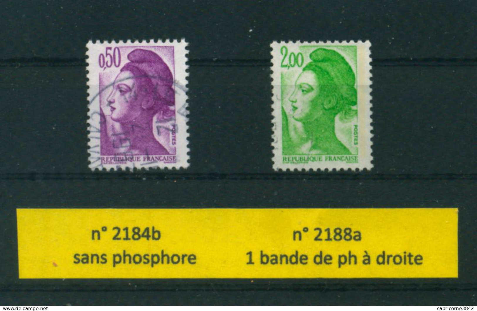 Variétés De Phosphore Sur Timbres LIBERTE DE GANDON N° 2184b Et 2188a - Gebraucht