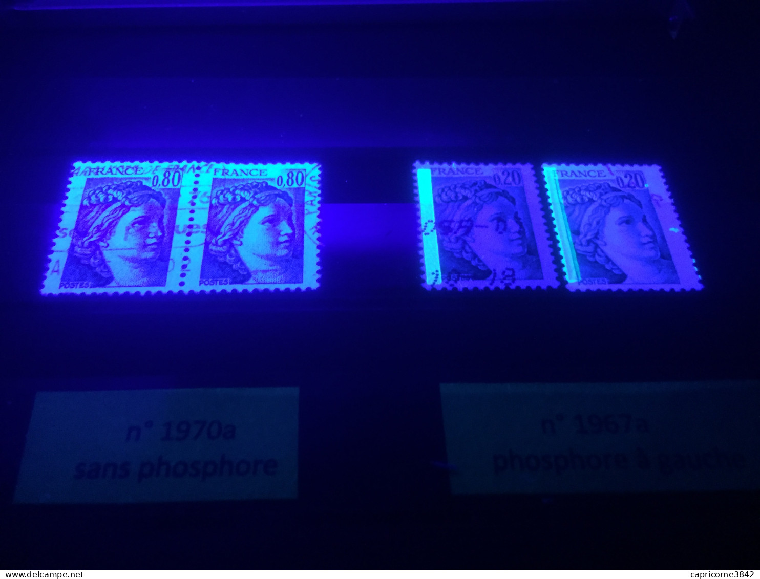 Variétés Phosphore Timbres SABINE DE GANDON N° 1967a Et 1970a - Used Stamps
